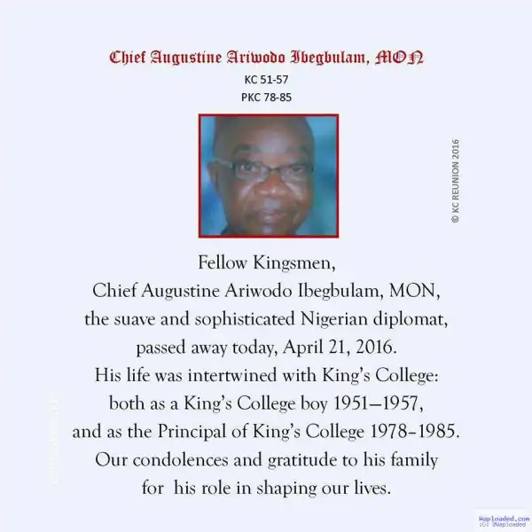 Photo: Man Who Was Both An Ex Student And Principal Of King